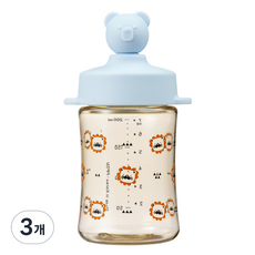 AKIOOM 幼兒小熊PPSU吸管杯, 3個, 200ml, 寶寶藍