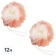 플라워 목욕 샤워볼, 오렌지, 12개, 1개입