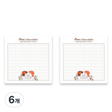 Flyingwhales 紅髮安妮便利貼, 1入, 6個, 秘密
