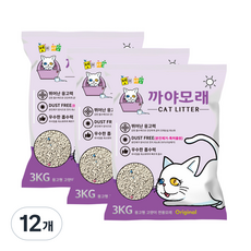 펫과사람 먼지없는 벤토나이트 고양이 까야모래 오리지날, 3kg, 12개