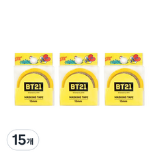 라인프렌즈 BT21 마스킹테이프 15mm, 타타, 15개