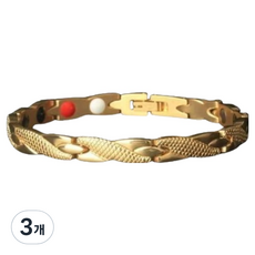 KODACHIEF 티타늄 용무늬 팔찌 골드 20.5 x 0.7 cm, 3개