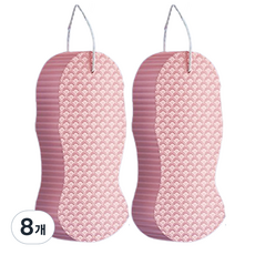 Wonine 柔軟清潔搓澡海綿, 粉紅色, 1入, 8個