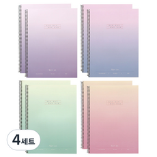 pinkfoot 1500星光稿紙筆記本 4種*2本組, 紫色、藍色、粉色、薄荷色, 4組