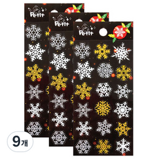 Petit 亮粉雪花貼紙 DA5337, 混合顏色, 9個
