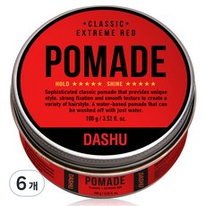 DASHU 男士經典Pomade Extreme Red定型髮膠, 100g, 6個