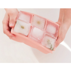 Reliv 矽膠高球杯大冰塊製冰盒 方形 6格, 豆沙粉, 1個