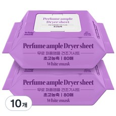 MURO 無路 超濃縮香氛烘衣柔軟片 白麝香, 80片, 10個