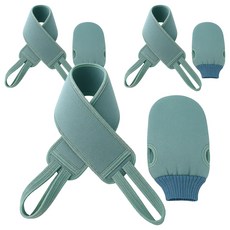 Vitabello 高級去角質手套 1入 + 搓背巾 1入 組, 3套, 綠色