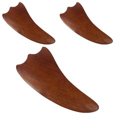 YoungMarket 玫瑰木木質刮痧按摩器 C型, 3個, 混合顏色