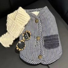 Puppy Dream 狗狗羊羔絨內裡口袋牛仔背心 00169, 1套, 牛仔套裝