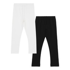 JumpingChickpea 幼兒兒童棉質彈性基本款九分內搭褲 2件組