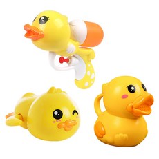 洗澡玩具 若及椿+澆水槍+水槍嘴 塑膠, 小鴨 黃色, 1組