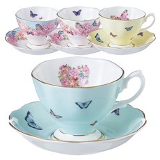 ROYAL ALBERT 米蘭達可兒 咖啡杯4人套組, BL+JY+GR+DV, 1套