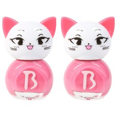 Bobly Kids 美甲貓貼紙型兒童美甲, 粉紅平, 2個