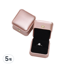 奢華光澤皇冠戒指盒, 玫瑰金, 5個