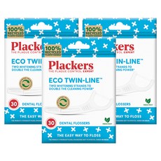 plackers 派樂絲 Eco雙線牙線, 3個, 30入