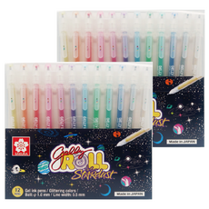 GELLY ROLL SAKURA 櫻花 Stardust 星塵中性圓珠筆 12色套組 1.0mm, 2套, 混合色