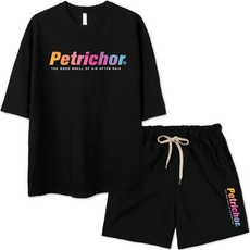 VENHIT Petrichor字樣寬鬆短袖T恤+運動短褲組