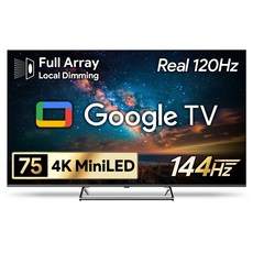 더함 4K UHD QLED 스마트 144Hz 로컬디밍 돌비 AI 구글3 게이밍 TV, 191cm(75인치), UA751MINILED SMART CINEMA144 24C1, 무타공 벽걸이형(추가비용발생), 방문설치