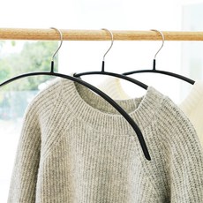 ABbox 防滑防肩角針織衫圓形上衣衣架, 黑色, 30個