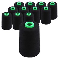 縫紉線 60S/3 5000m, 1021黑色, 12入