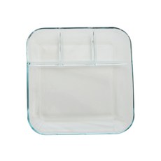 玻璃隔板方形餐盤 L號, 1入