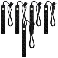 6芯地線型多抽頭黑色, 5個, 3m, 黑色