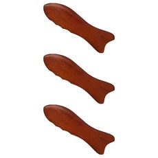 YoungMarket 玫瑰木木質刮痧指壓按摩器 D型, 3個, 混合色