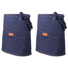 丹寧迷你圍裙, 單一顏色, 2個