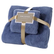 珊瑚絨毛巾浴巾組 C299 334g, 深藏青, 1組