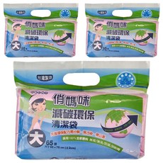俏媽咪 減碳環保清潔袋, 平底設計, 高強度材質, 65張, 65x75cm, 3包