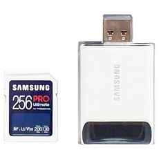 SAMSUNG 三星 PRO Ultimate SD 記憶卡 + 讀卡機, 256GB, 1個