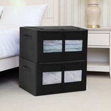 Joeun Living 儲物箱 56L, 黑色, 56L, 2個