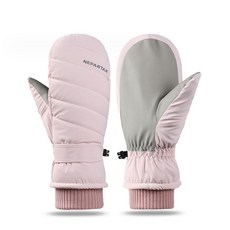 Soiket 女式舒適連指滑雪手套雙手套組, 粉色的