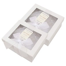 Maket Gamseong 方形開窗禮物盒, 白色, 2個