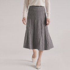 Gembling 菱格紋鬆緊帶A字中長版針織裙