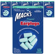 Macks 소프트 폼 오리지날 소음방지 이어플러그 6p, 6개, 3쌍