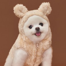 DOG-i 寵物熊熊連帽背心, 米色