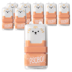 動物滾輪橡皮擦, 橘色, 8個