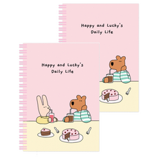 Monolike Happy&Lucky 方格線圈筆記本, 2個, 01 甜點