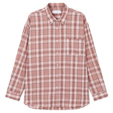 빅이지 남성용 빅사이즈 오버핏 컴포트 체크 셔츠