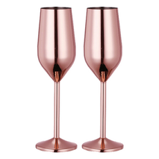 不鏽鋼香檳杯 玫瑰金, 2個, 200ml