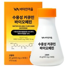 Vitamin Village 水溶性薑黃素與黑胡椒鹼 45g, 90錠, 1個