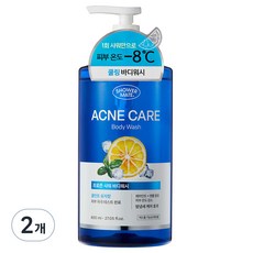 Shower mate 凍感淨痘護理沐浴乳 清涼薄荷柚子香, 2個, 800ml