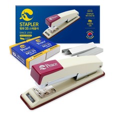 Peace Tools 釘書機 35 + 33號補充釘書針 2入組, 象牙白, 1套