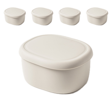 키친팩토리 파스텔 실리콘 라운드 밀폐용기 아이보리, 5개, 200ml 5개, 200ml