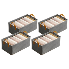 bebehome 可摺疊衣物收納籃 加粗鋼架支撐款, 30.5 x 19.7 x 12.5cm, 灰色, 4個, 47 x 28 x 20cm