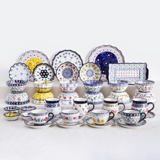 PRACA 家用晚餐餐具組 6人份 40件組, 12種餐具, 鈷藍色