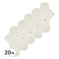 eechae 花朵一體成型棉質衛生棉 象牙白, 20個, 1入, 大型